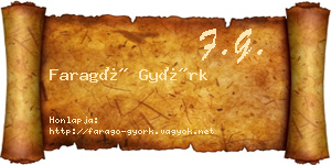 Faragó Györk névjegykártya